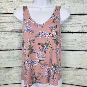 American Eagle XS Pink Floral Soft & Sexy Crepe Tank